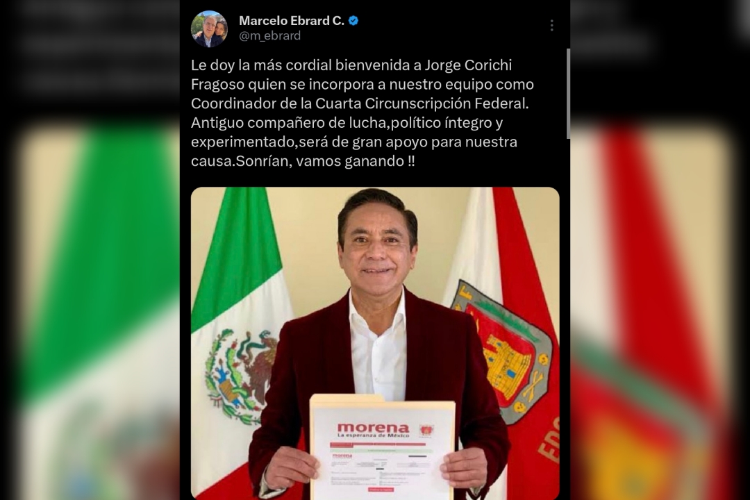 Tras dejar al ayuntamiento de Tlaxcala, Jorge Corichi consigue hueso con Marcelo Ebrard