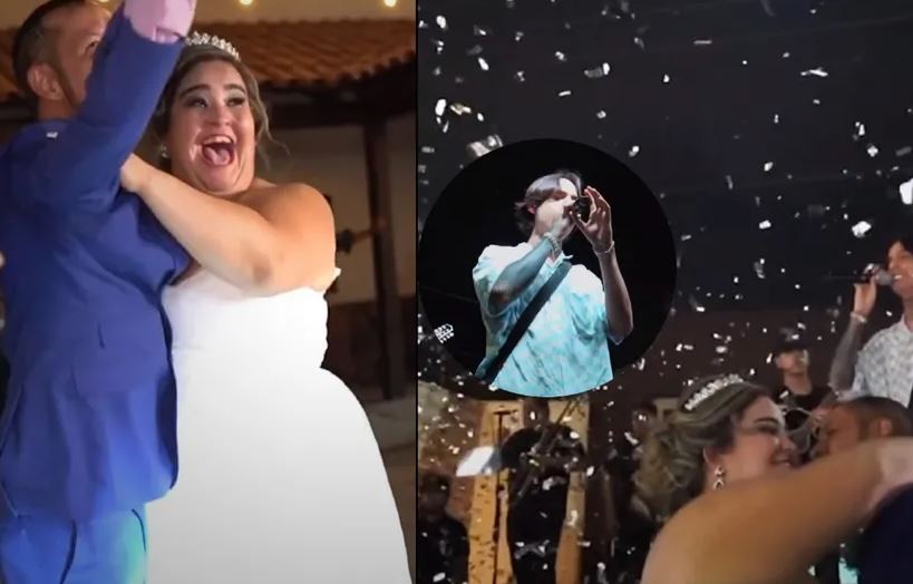 Natanael Cano hace sorpresiva aparición en boda y les canta a los novios: "por ti pierdo el rumbo" (Vídeo)