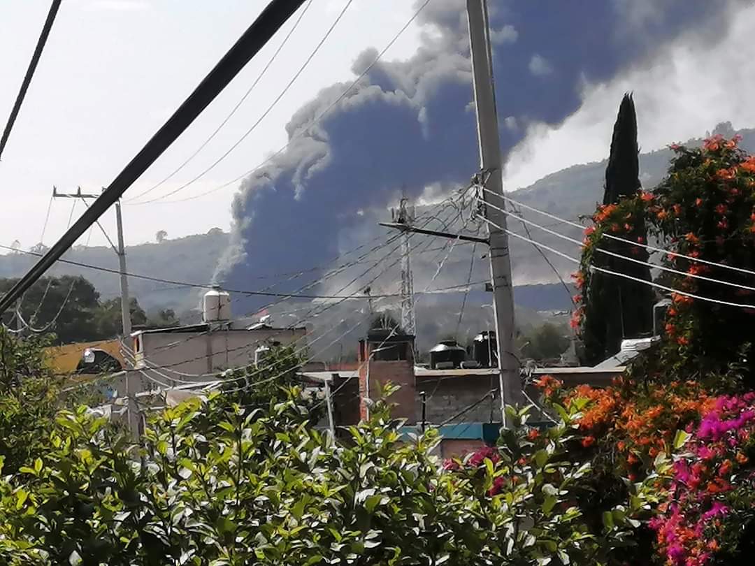 Partículas contaminantes podrían tardar varios días tras incendio en Panotla: SMA