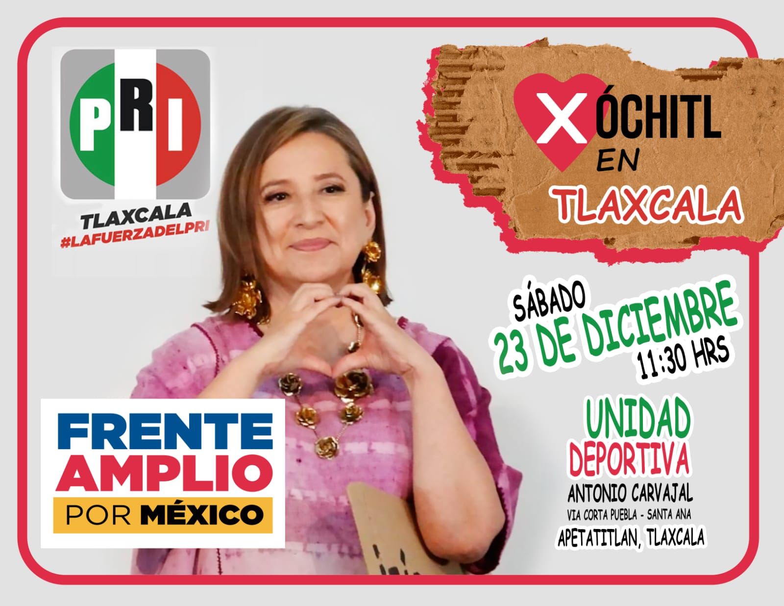 Regresará Xóchitl Gálvez a Tlaxcala el próximo sábado