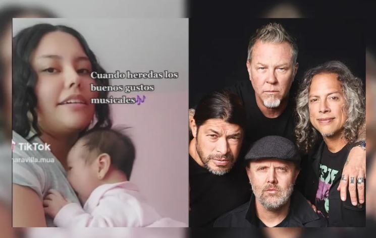 Bebé deja de llorar cuando escucha Metallica y dicen que es "metalera" (Vídeo)