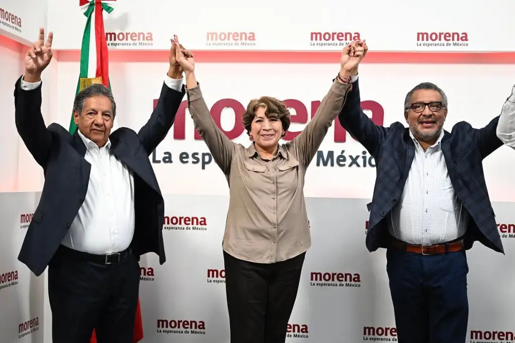 Confirman alianza los partidos Morena, PT y PVEM en el Edomex con Delfina Gómez como candidata