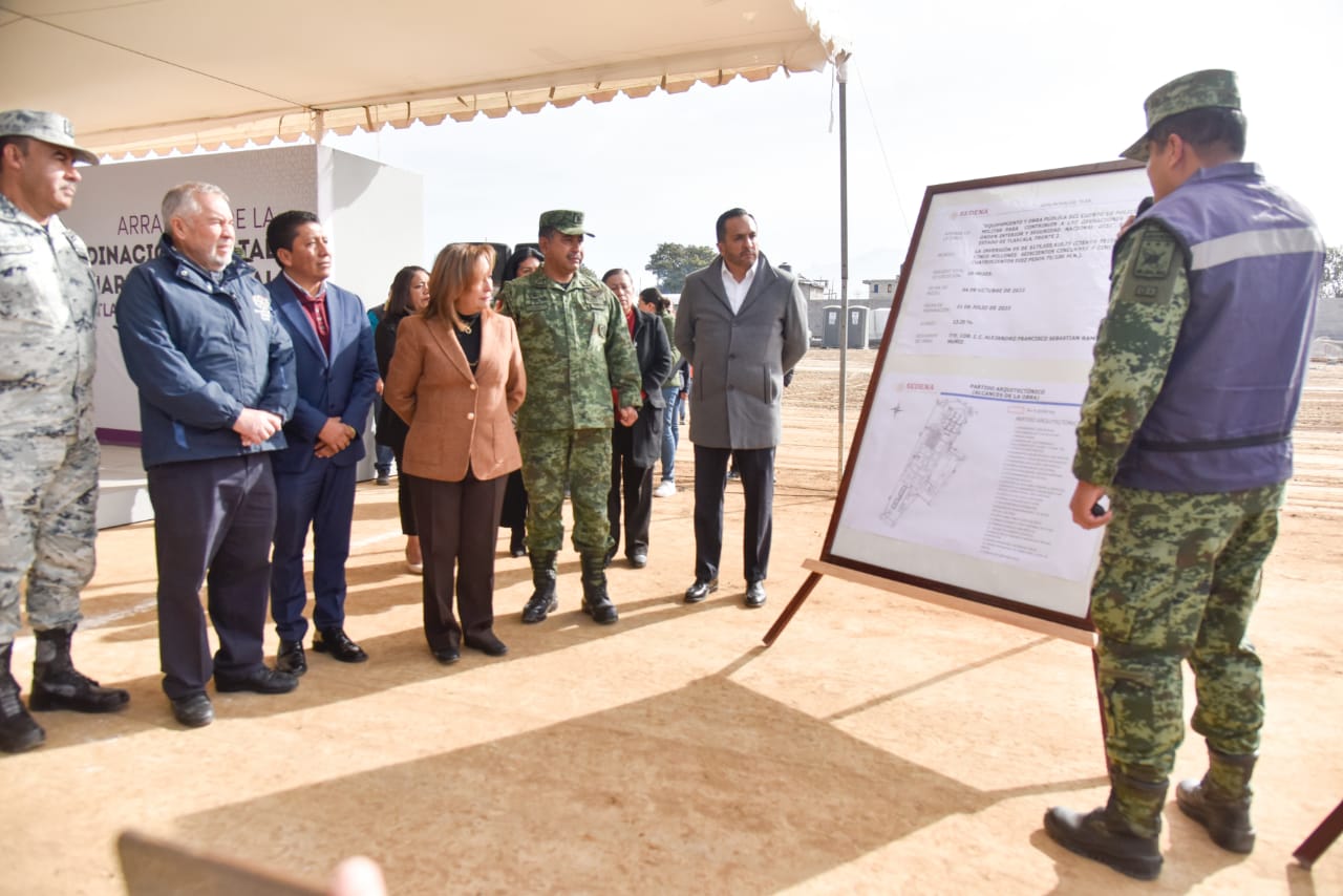 Encabezó gobernadora Lorena Cuéllar inicio de construcción de la coordinación estatal de GN