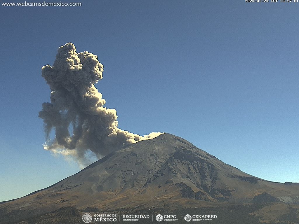 Advierten caída de ceniza al sureste de Tlaxcala por volcán Popocatépetl 