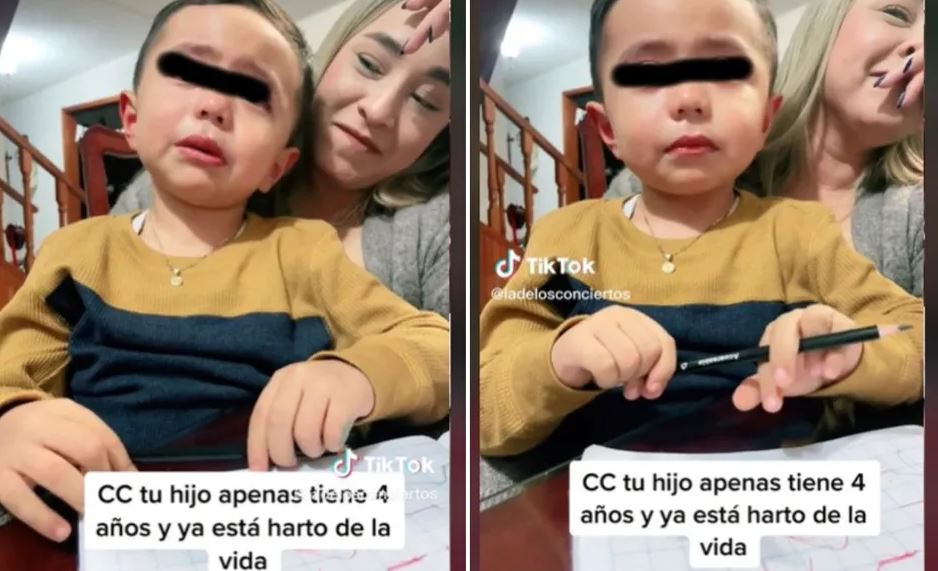 "Me tiene muy harto": Niño de cuatro años se niega a hacer la tarea de kinder y su respuesta se hace viral (Vídeo)