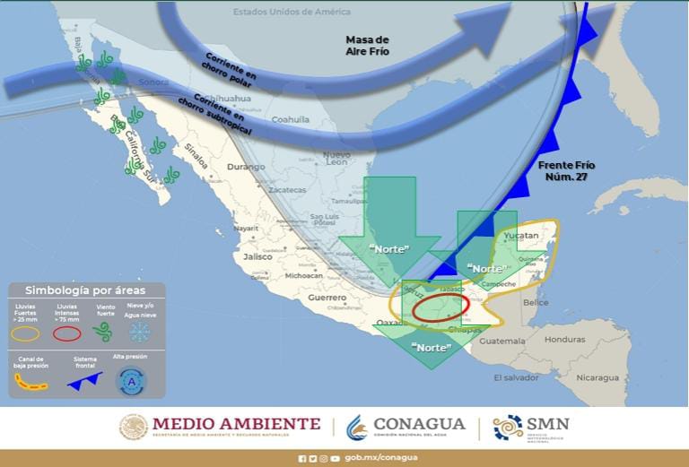 Actualiza SMN estimaciones sobre frente frío 27, Tlaxcala seguirá afectada