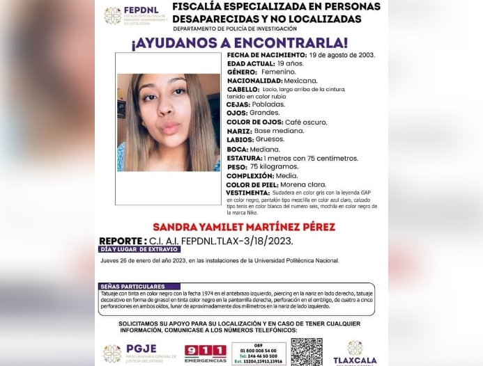 Desaparece estudiante en las instalaciones de la UPTx