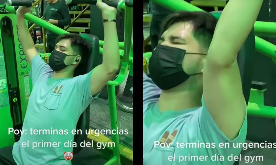 Joven acude por primera vez al gym y acaba con tremenda lesión en urgencias (Vídeo)