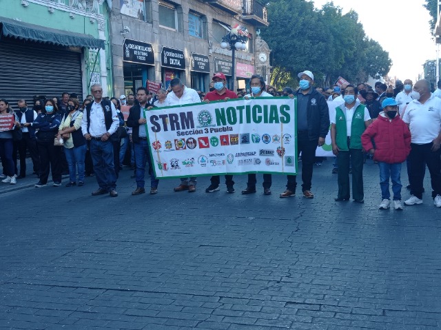 Sindicalizados de Puebla realizan jornada nacional de lucha