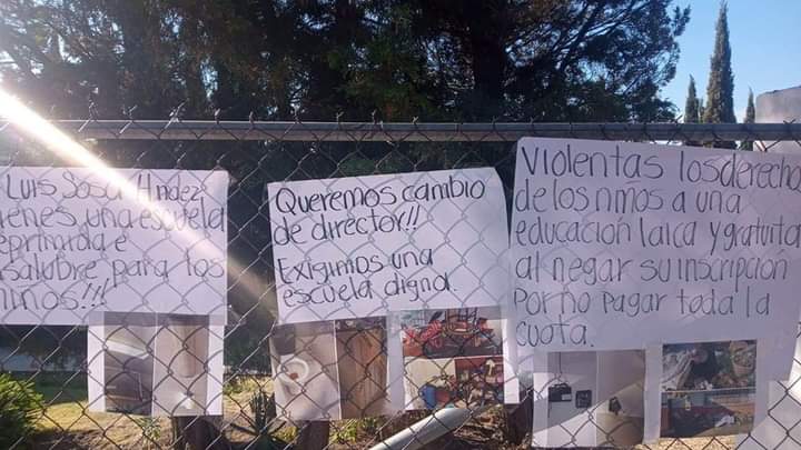 Exigen cambio de director en primaria de Yauhquemehcan por opacidad y corrupción 