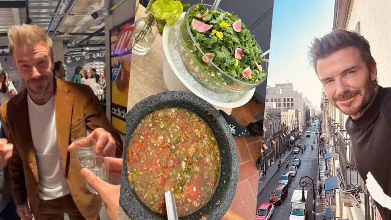 David Beckham paseó por la Ciudad de México y degustó los famosos tacos de insectos