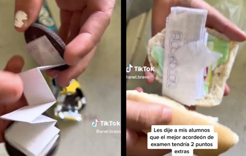 Maestra premia a los mejores "acordeones" para examen, nunca se imagino el resultado, se hace viral (Vídeo)