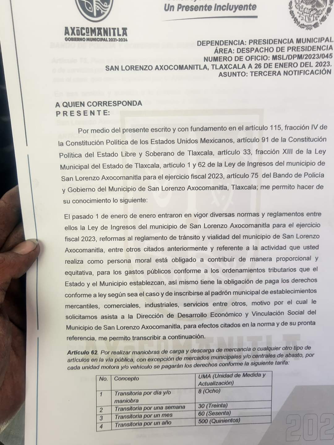 En Axocomanitla, Ayuntamiento cobra por descargas mercantiles