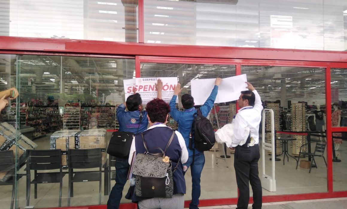Suspende Coeprist centro comercial en Tlaxcala capital