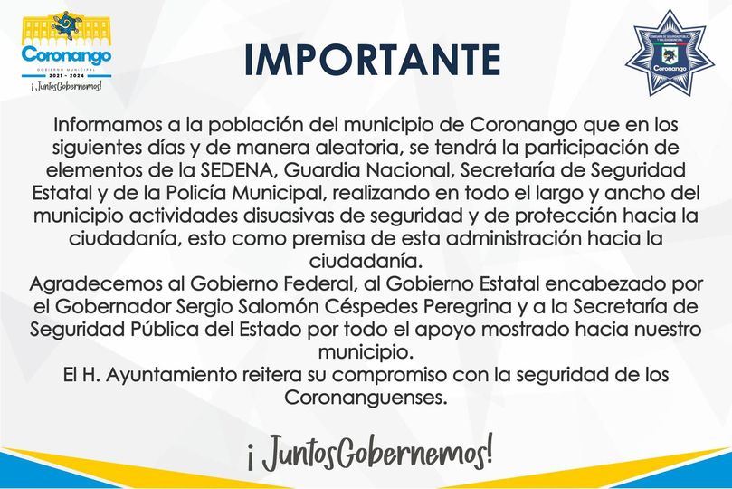 Llega Guardia Nacional, SEDENA y Policía Estatal a Coronango tras ola de asesinatos