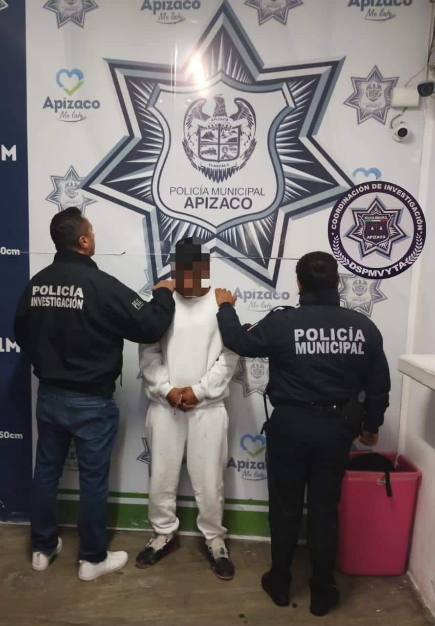 Detiene Policía Municipal de Apizaco a presunto homicida: cuenta con orden de aprehensión