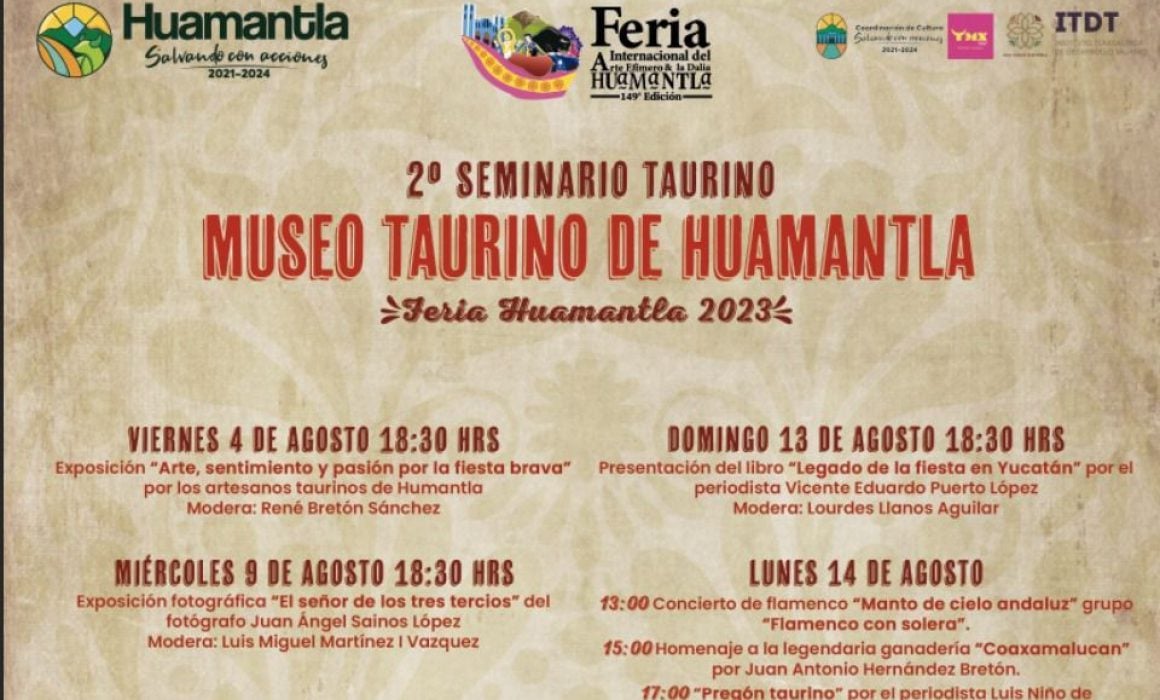 Anuncia ITDT Segundo seminario taurino en Huamantla