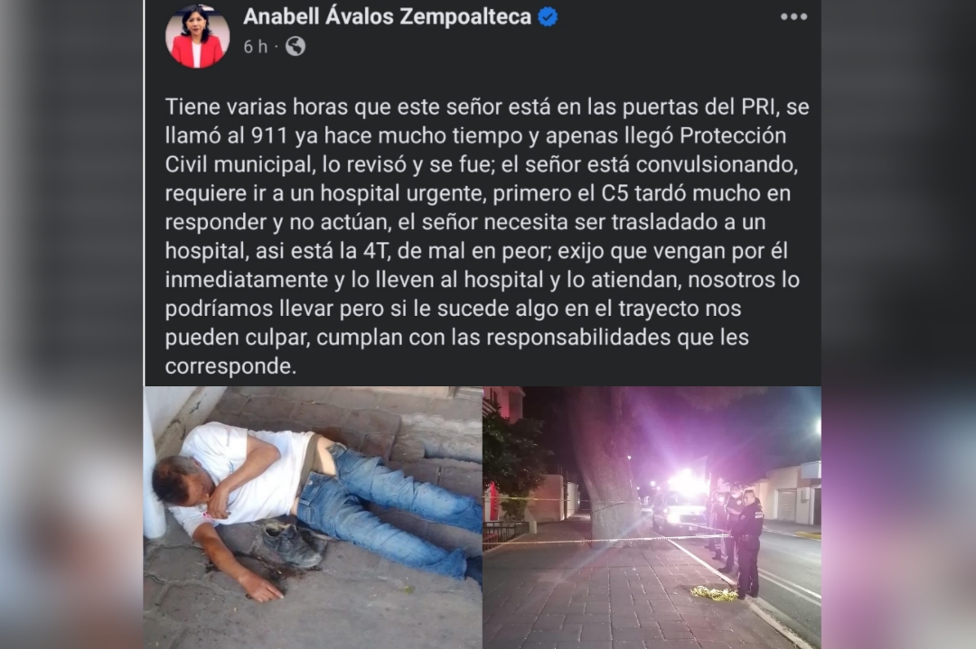 ¿Negligencia? Hombre muere frente a oficinas del PRI, autoridades ignoraron emergencia