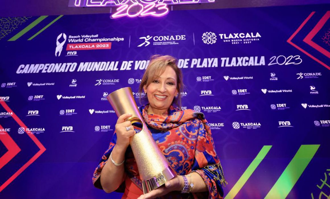 Socializa Lorena Cuéllar el campeonato mundial de voleibol de playa Tlaxcala 2023