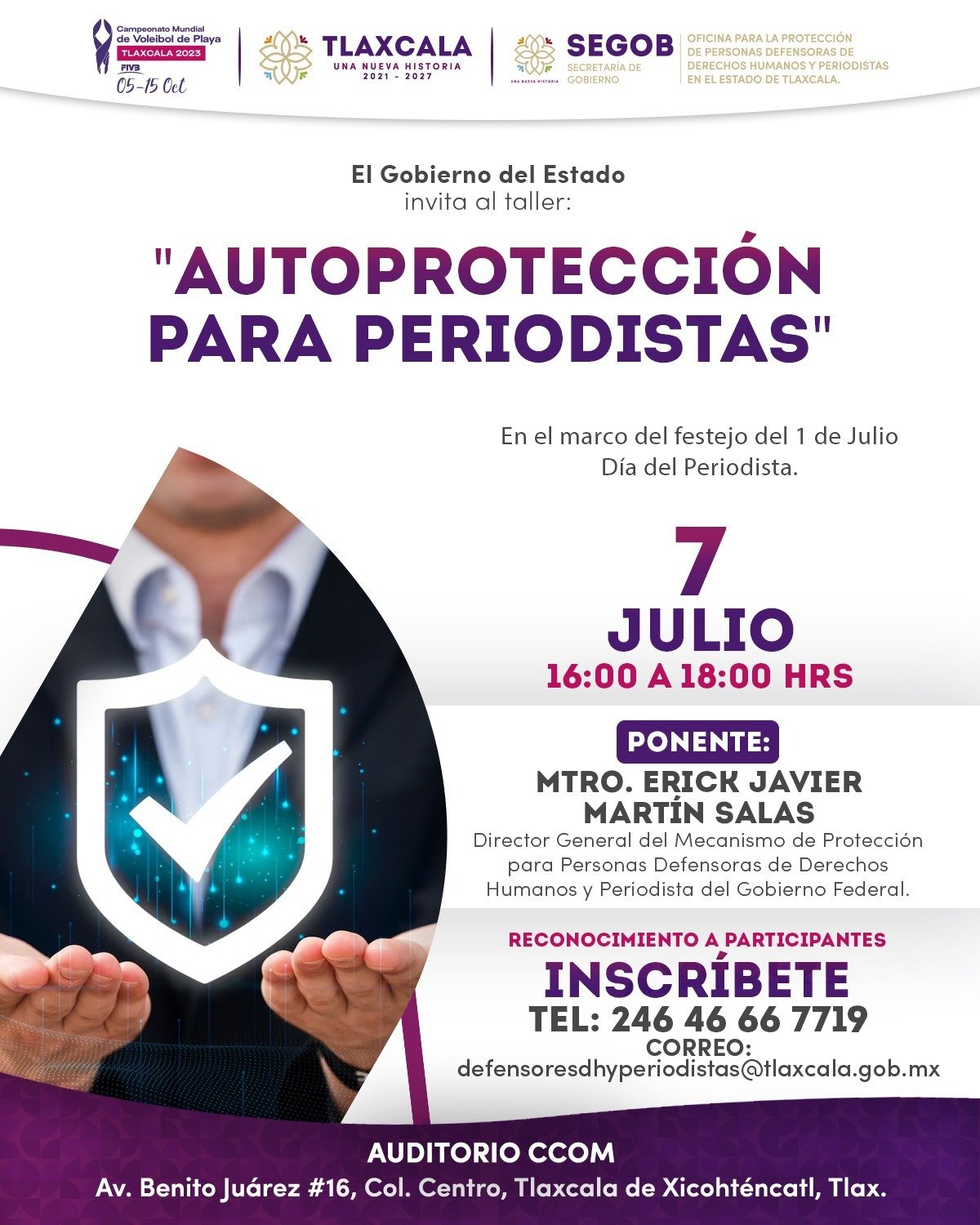 Invita SEGOB al taller “autoprotección para periodistas»