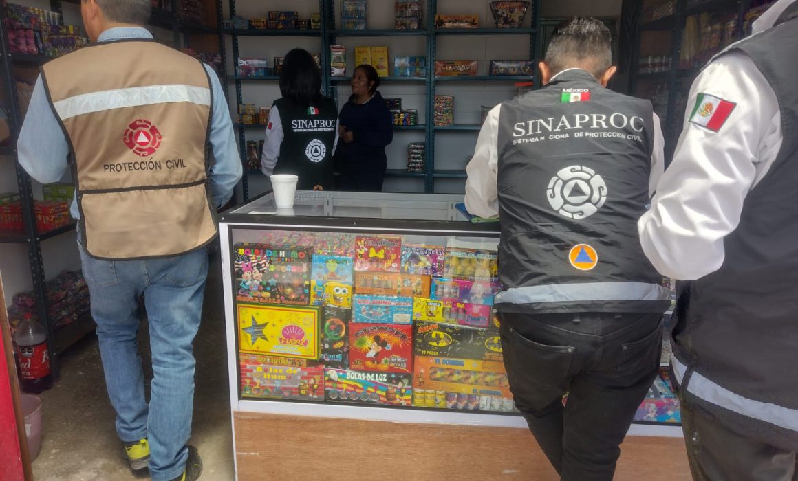 Verifica Sinaproc y Cepc tiendas y talleres de pirotecnia en Sanctórum y Xaloztoc