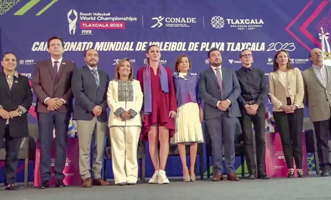 Presente Huamantla en la promoción de los 100 días del campeonato mundial de voleibol de playa