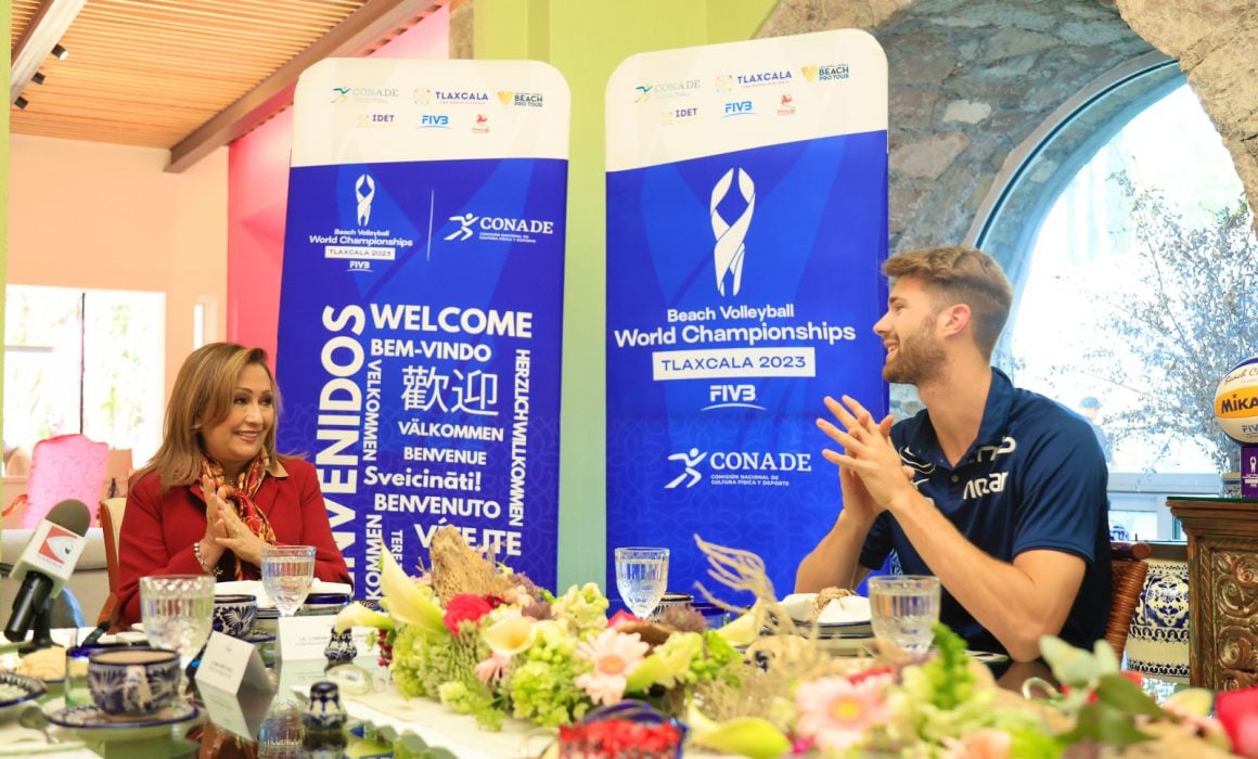 Recibió gobernadora a equipo noruego para el mundial de voleibol playa 2023