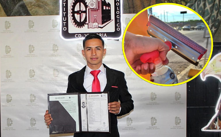 "Usuarios lo elogiaron": Joven presume título de ingeniero que obtuvo mientras trabajaba como limpia vidrios