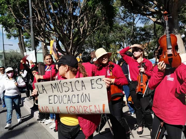 Protestan contra desaparición de la Casa de Música de Apizaco