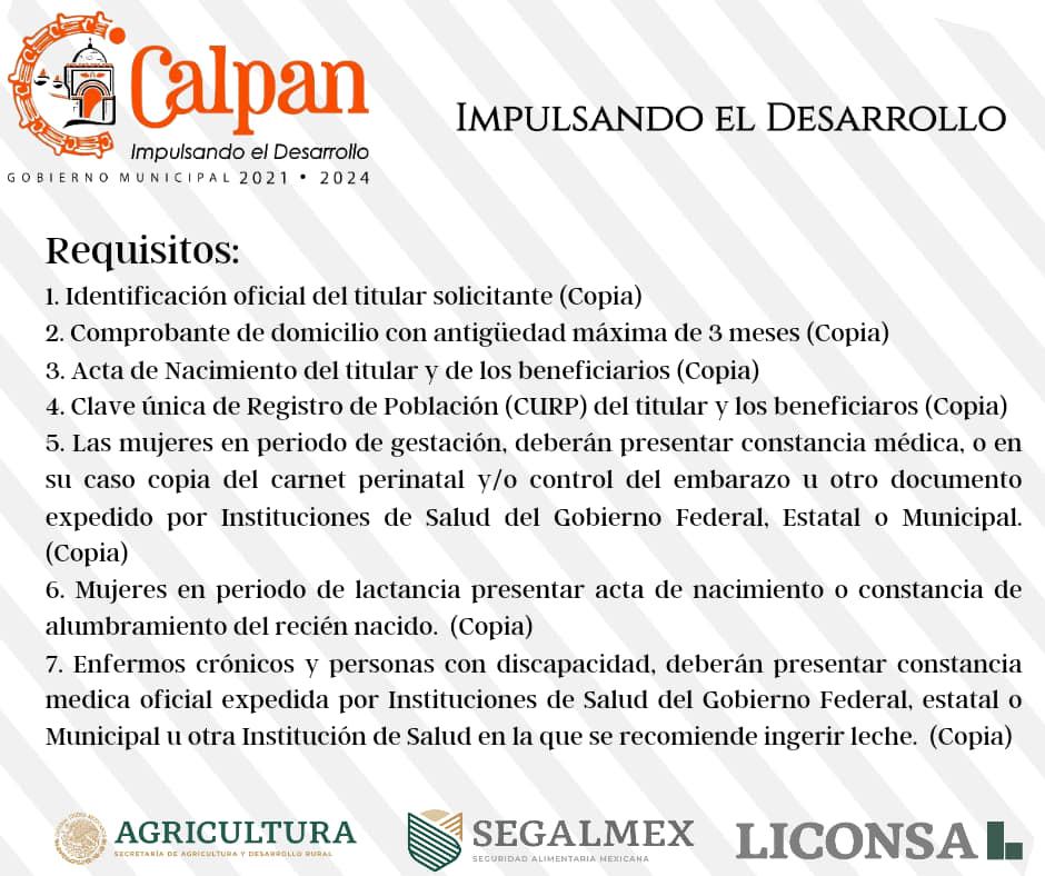 Activan Programa Social en Calpan, grupos vulnerables tendrán acceso a leche Liconsa
