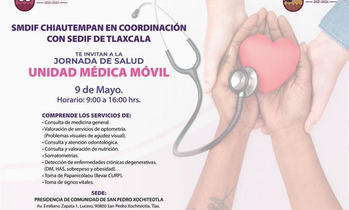 Llegará la Unidad Médica Móvil del SEDIF Tlaxcala a San Pedro Xochiteotla
