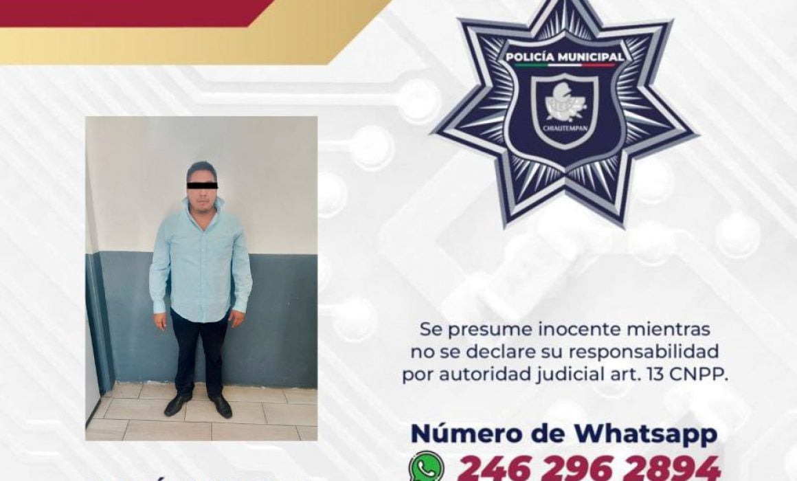 Detiene policía de Chiautempan a masculino por atropellar a menor de edad