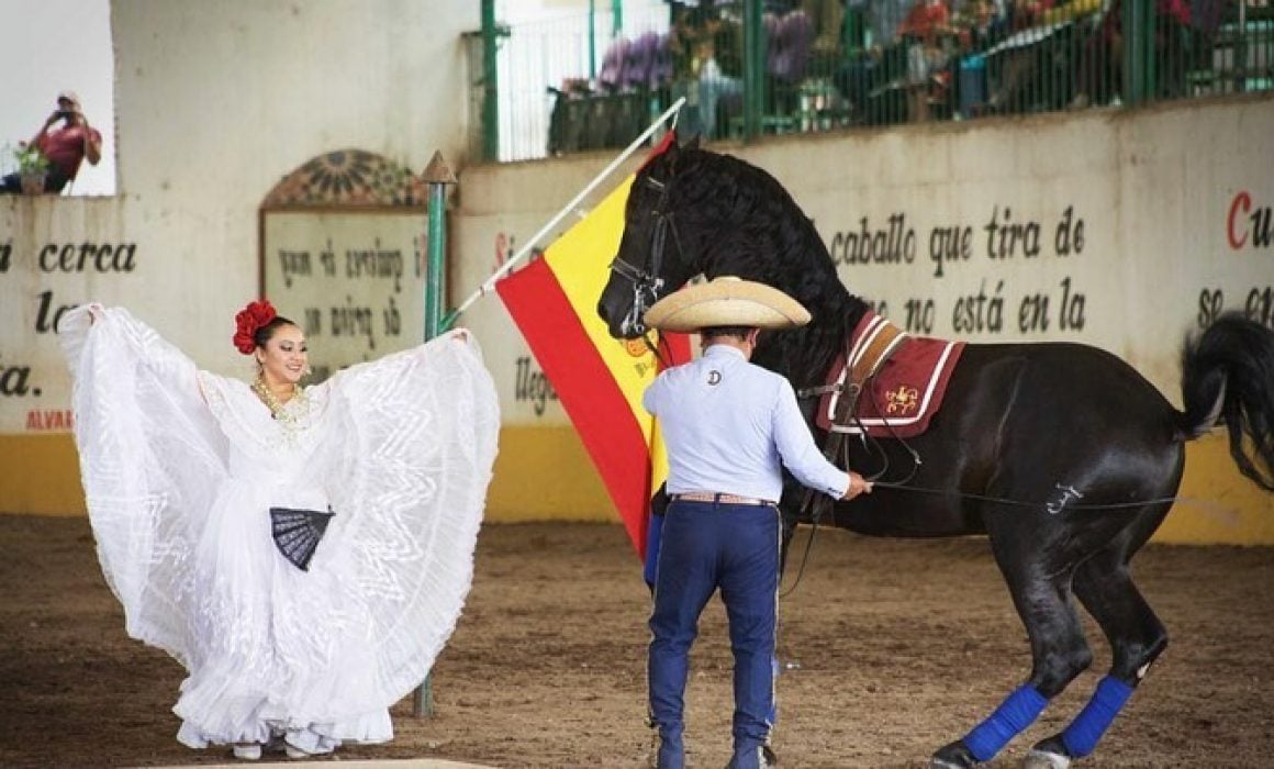 Realiza espectáculo ecuestre escuela Domecq en Tlaxcala la Feria de Ferias