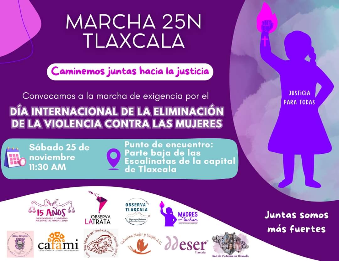 Activistas conmemorarán 25N en Tlaxcala, exigirán justicia contra la violencia a las mujeres