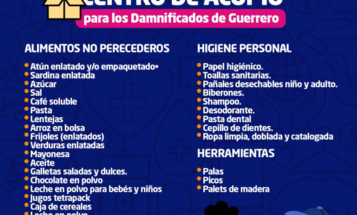 Apetatitlán se suma con centro de acopio para apoyar a Guerrero