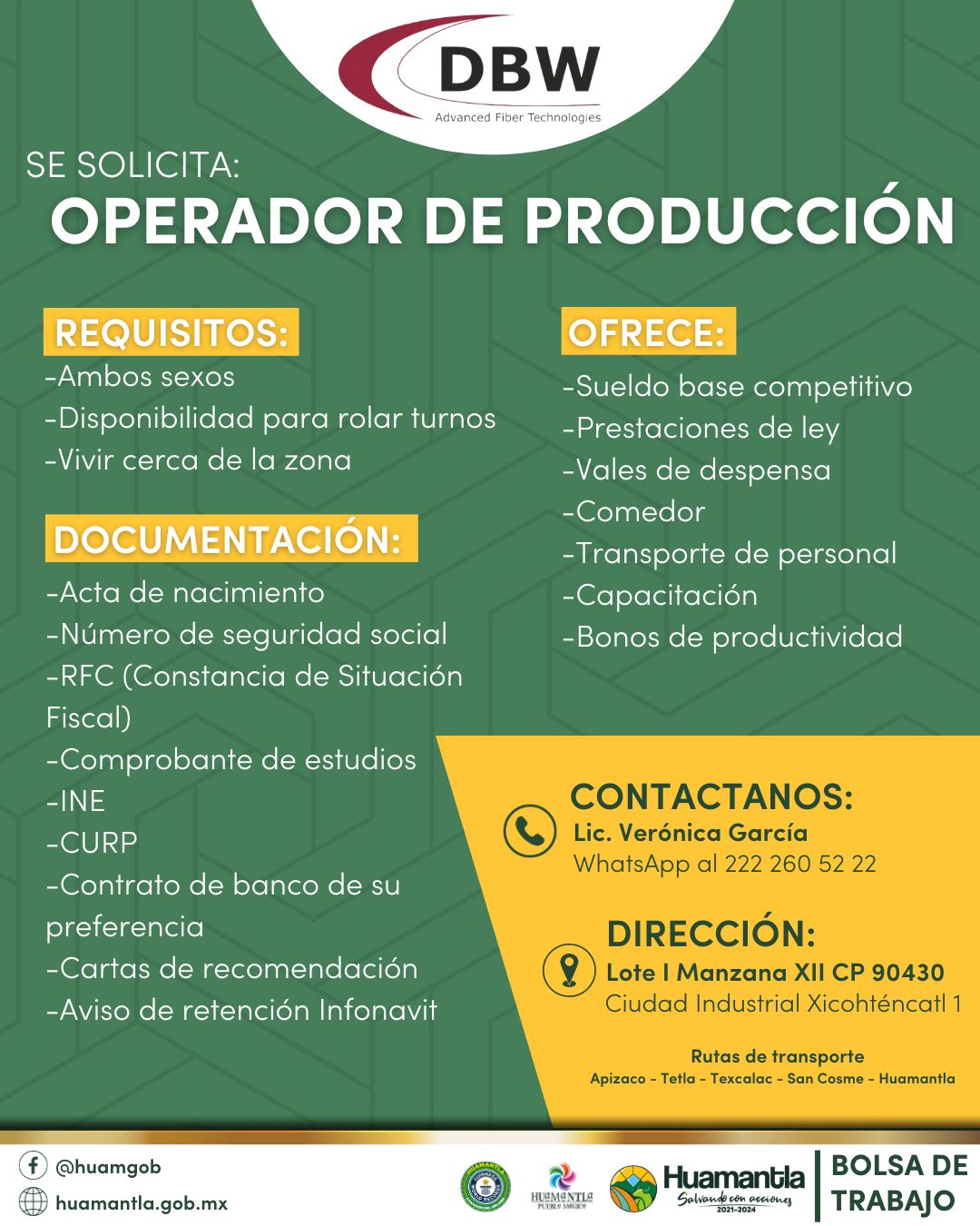 Realizará proveedora automotriz reclutamiento en Huamantla