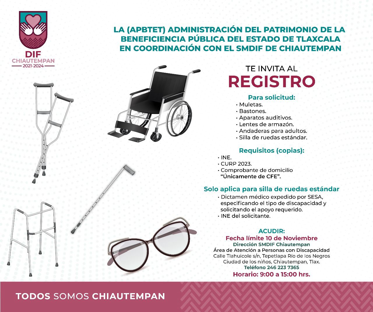 Invita Chiautempan a adquirir aparatos funcionales