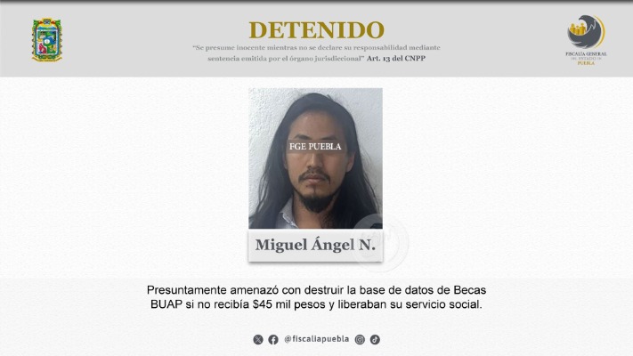 Alumno de la BUAP intentó extorsionar a trabajadora para que liberaran su servicio social