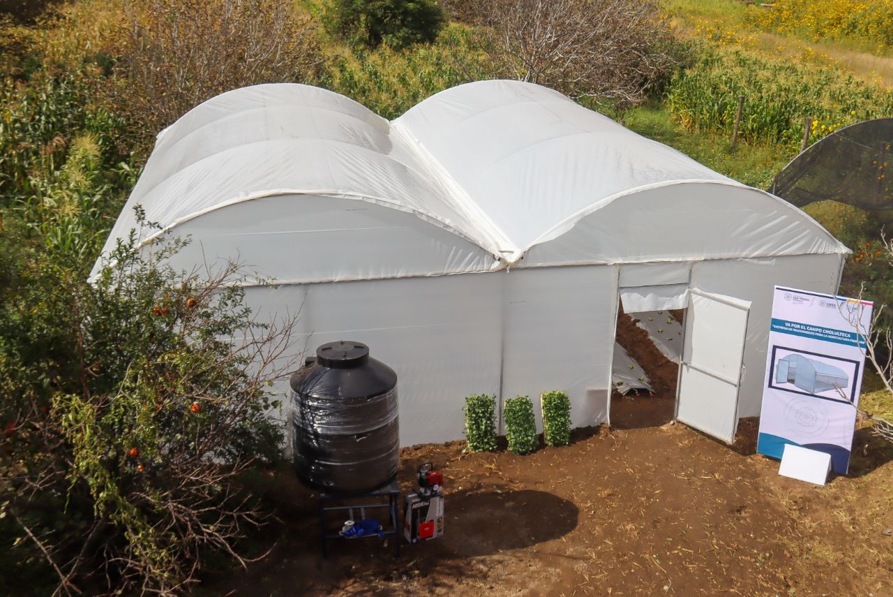 Paola Angon inicia la entrega de invernaderos de traspatio, para incentivar la agricultura familiar