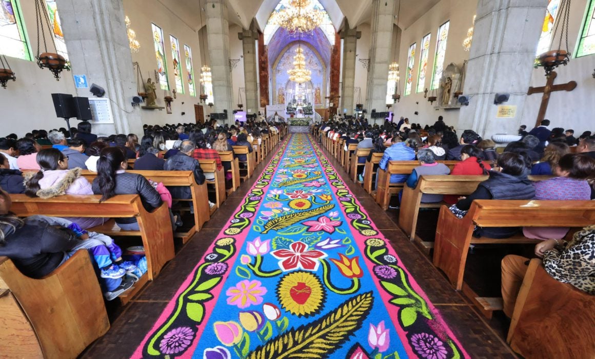 Reconocen alfombras de Huamantla como Patrimonio Inmaterial de México