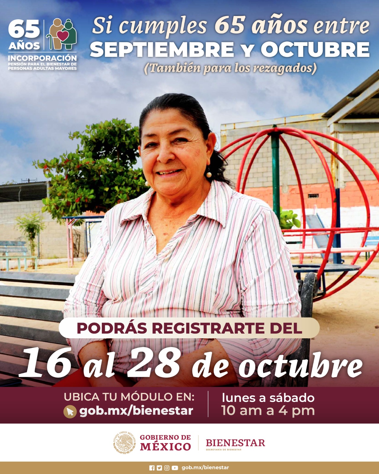 Abren registro a pensión de adultos mayores del 16 al 28 de octubre