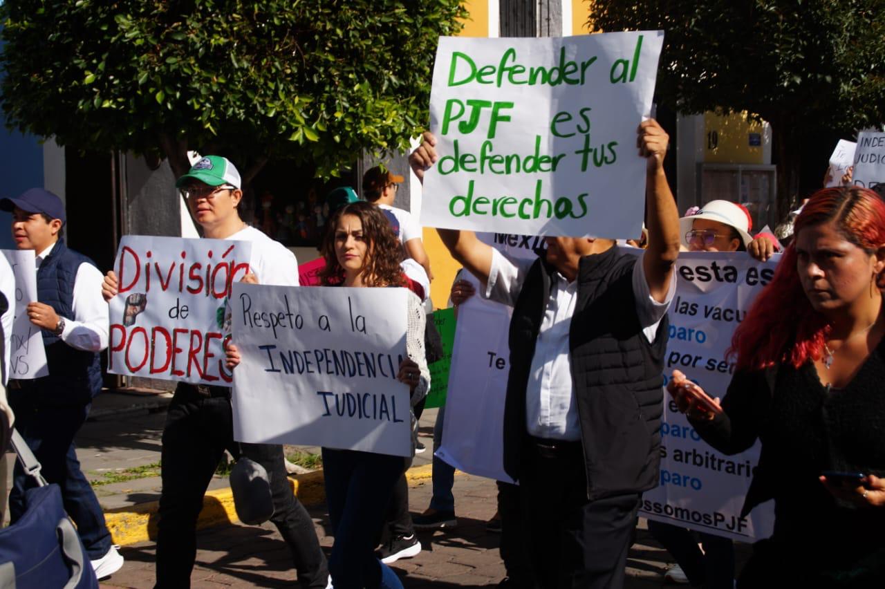 Persisten manifestaciones contra fideicomisos del PJF en Tlaxcala