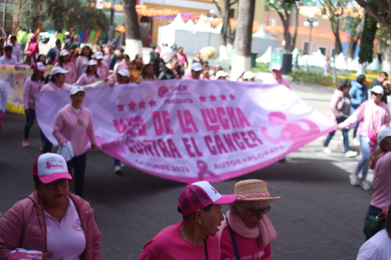 Visibilizan cáncer de mama en Tlaxcala con marcha silenciosa
