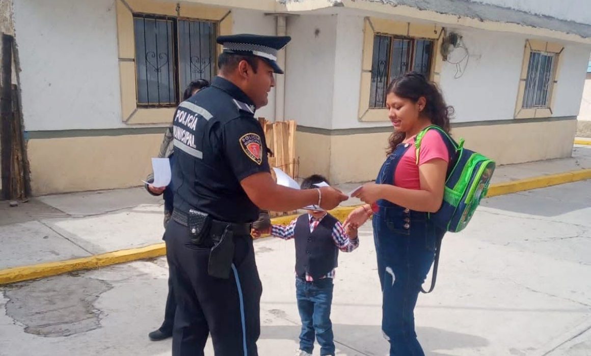 Refuerza policía de Huamantla estrategia de proximidad social