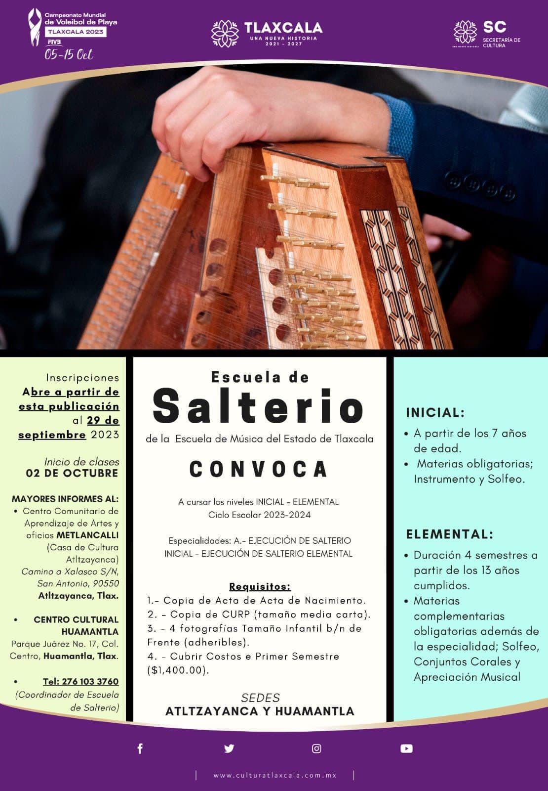 Invita Huamantla a formar parte de la escuela de salterios