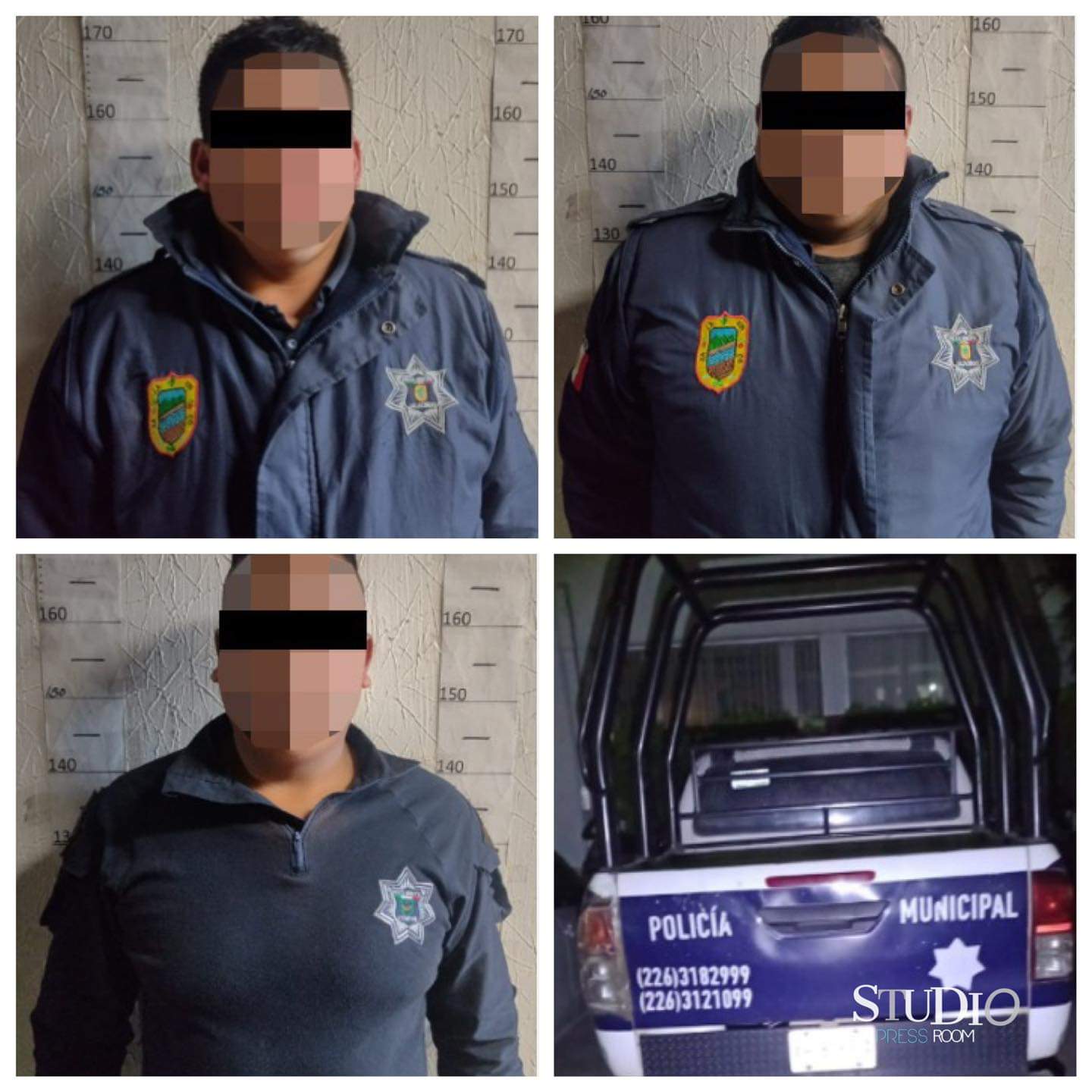Detienen a tres policías y aseguran patrullas y armas largas, en Huamantla