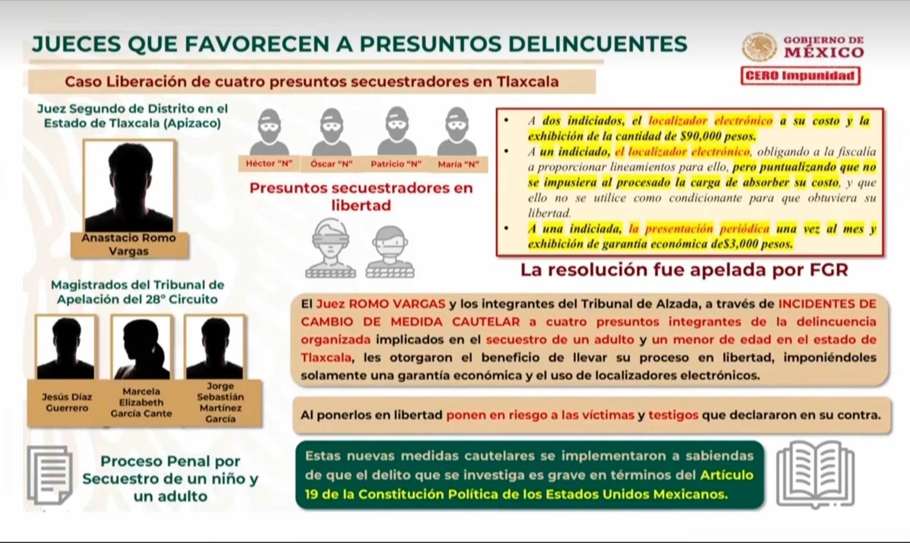 ¿Justicia Tlaxcalteca? Liberan a cuatro presuntos secuestradores