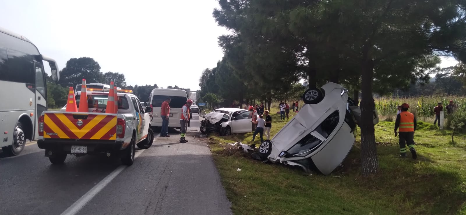 Carambola de autos cobra la vida de una persona en la carretera Amozoc-Perote