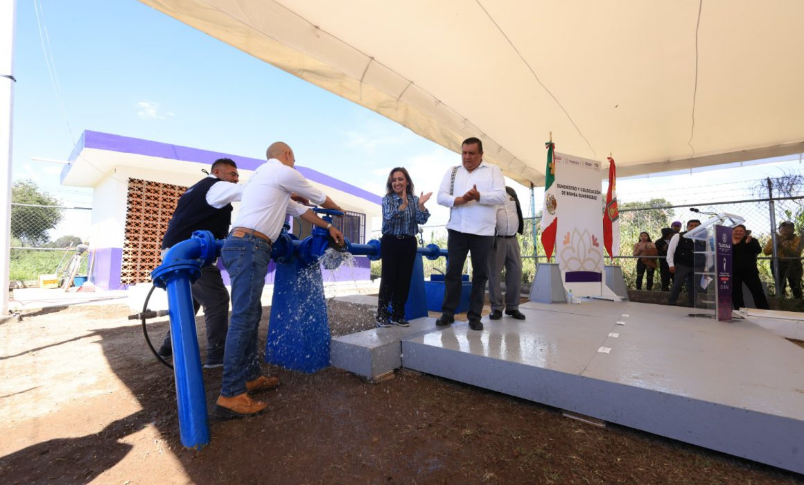 Entregó Lorena Cuéllar obra y acciones en Papalotla y Acuamanala
