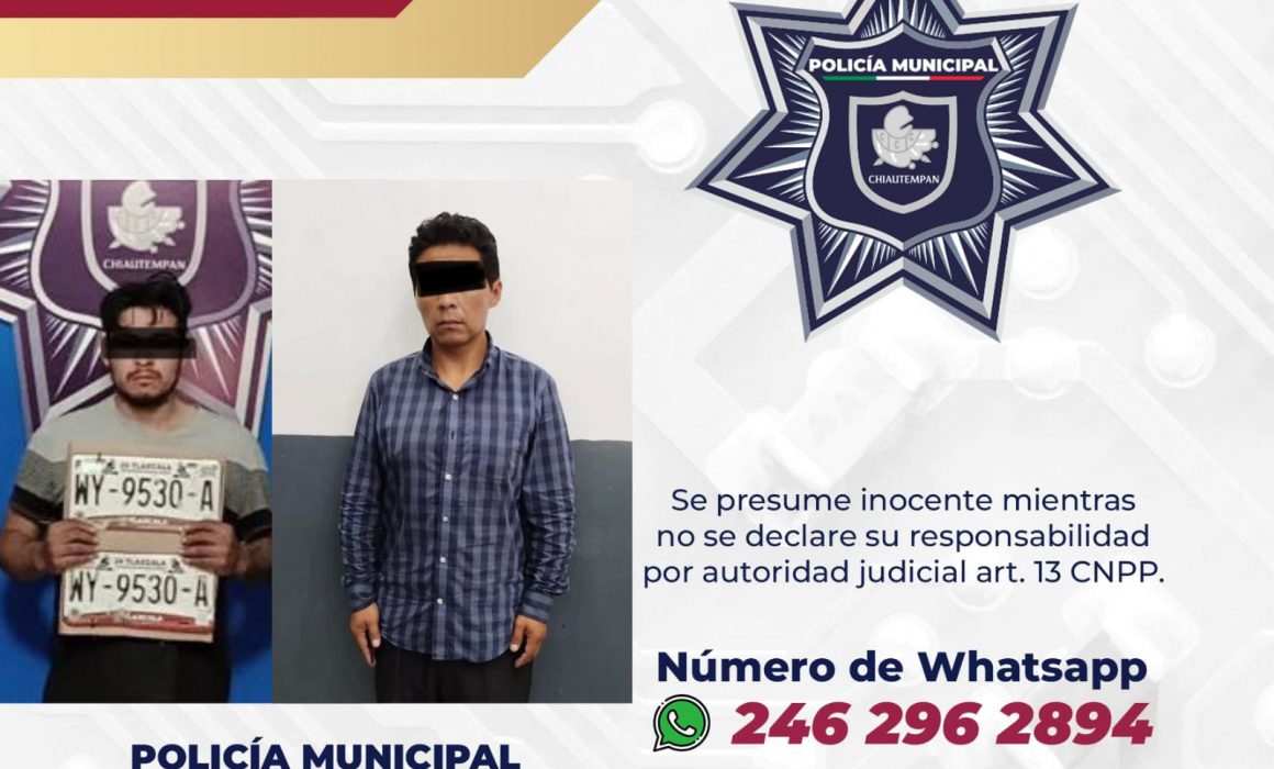 Desarticula policía de Chiautempan a banda dedicada al robo de vehículos